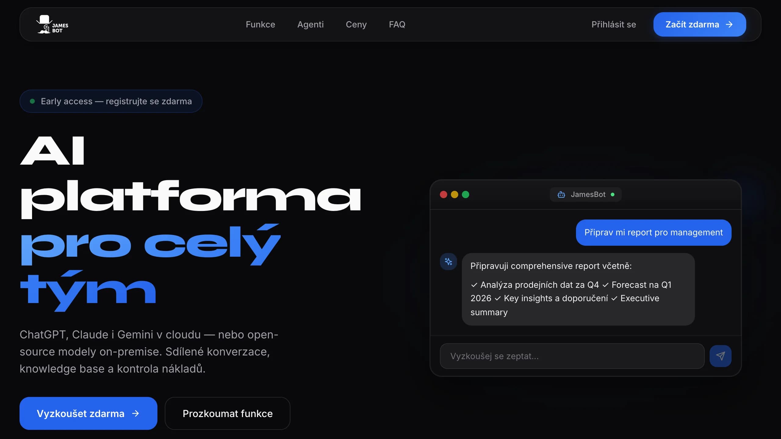 SaaS platforma pro firemní know-how — Jamesbot.cz